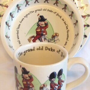 Anderton Pottery The Duke Nursery Rhyme Childs Dish Trio NWOT, Kings Guard  B333